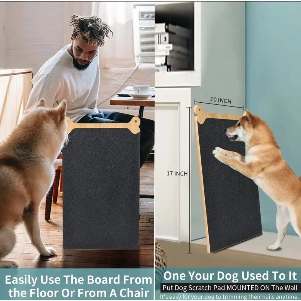 Bamboo Dog Scratch Pad for Dogs, Scratching Pad, Double Sided Sandpaper, New